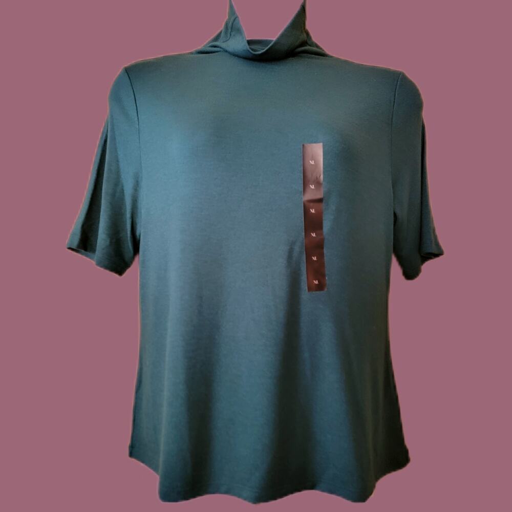 Banana Republic Soft Luxe 3/4 Sleeve Mock neck Top in Forest Green NWT, Size XL